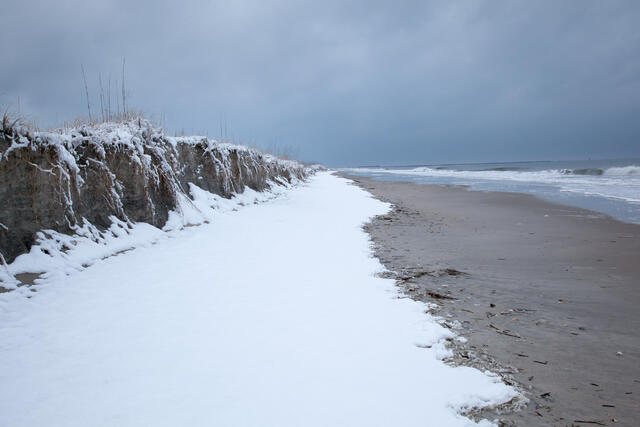 Snowy Carolina Beach print