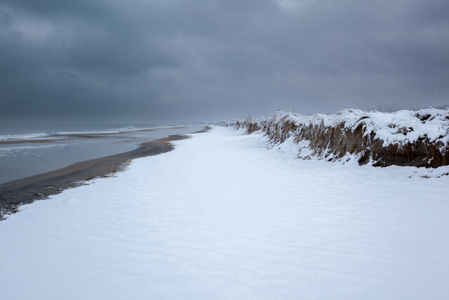 Snowy Carolina Beach print