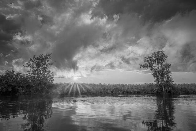 Black Water River Sunset print