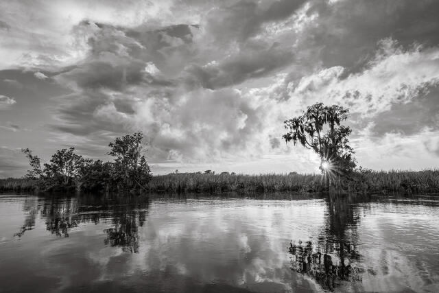 Black Water River Sunset print