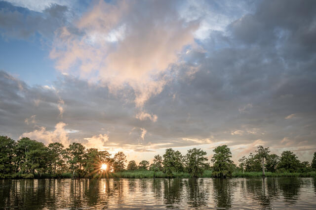 Black Water River Sunset print