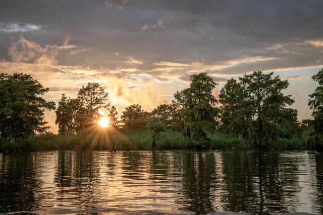 Black Water River Sunset print