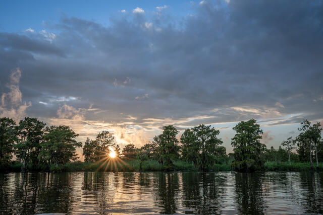 Black Water River Sunset print