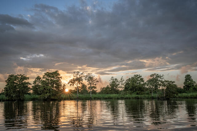 Black Water River Sunset print