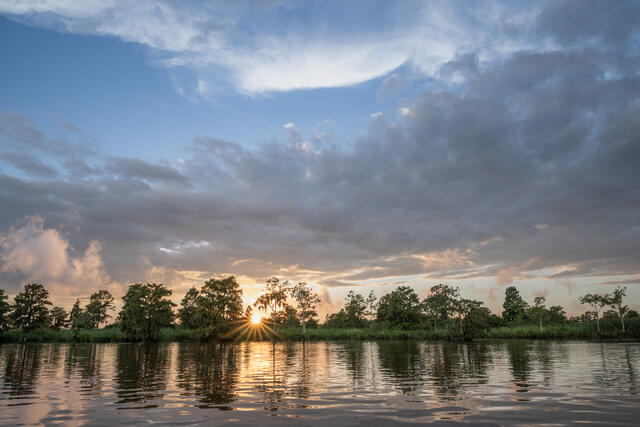 Black Water River Sunset print