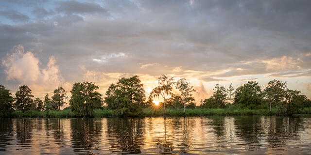 Black Water River Sunset print
