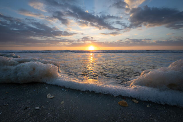 Sunrise with Sea Foam print
