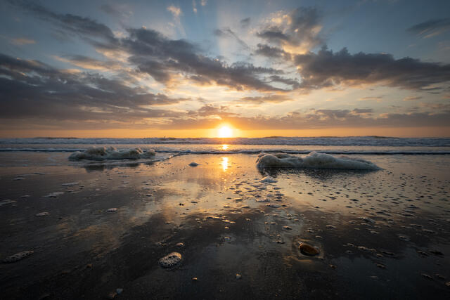 Sea Foam at Sunrise print