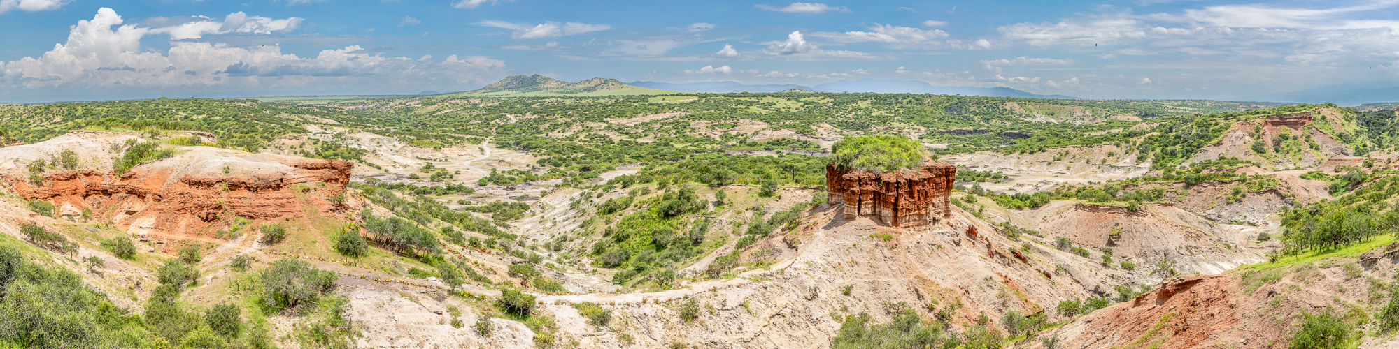 Olduvai Gorge Panoramic view of olduvai gorge in northern tanzania showing the formations and layers of the gorge.